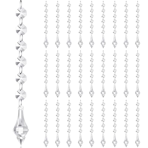 100 Pcs Acrylic Hanging Crystal Garland Strands for Chandelier Decor