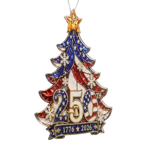 250th Anniversary USA Christmas Ornament - Patriotic American Flag Keepsake