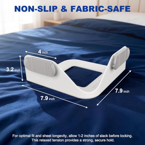 Bed Sheet Holders for Corners - No-Lift Fitted Sheet Grippers (4-Pack)