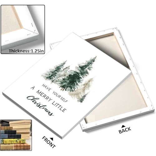 B.B.F MAKE Christmas Trees Wall Art Canvas - 16x20 Inch Rustic Holiday Decor