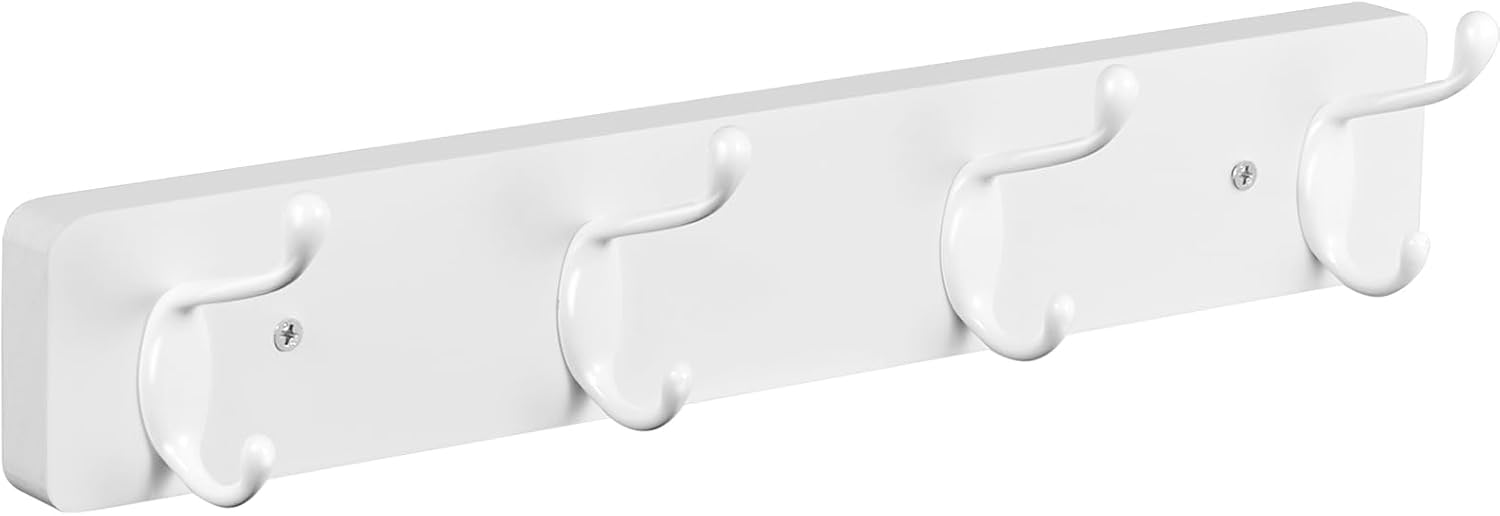 OUTNILI Heavy Duty Coat Rack - Wall Mounted White Coat Hooks for Jackets, Hats, and Towels | Perfect for Entryway and Mudroom