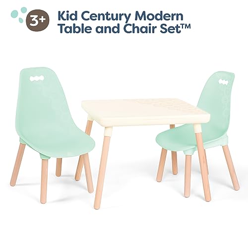 Modern Kids Table and 2-Chair Set with Wooden Legs - Mint