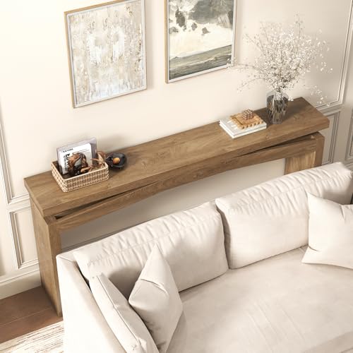 63-Inch Wooden Console Table, Narrow Farmhouse Sofa Table for Entryway