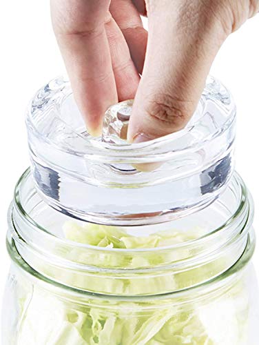 Fermentation Glass Weights with Easy Grip Handle for Wide Mouth Mason Jars 4-Pack