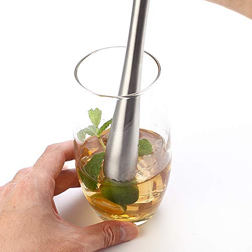 10-Inch Stainless Steel Cocktail Muddler - Professional Bar Tool for Mojitos & Cocktails
