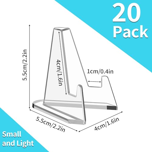 20 Pcs Acrylic Card Display Stands, 2.2 Inch Mini Easel for Trading Cards