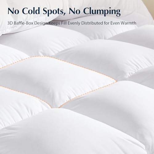 Premium King Size Goose Down Fiber Comforter - 420TC Cotton All-Season Insert
