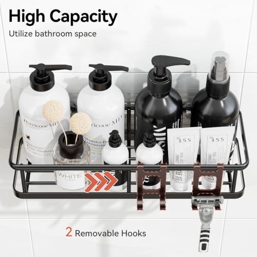 YASONIC Adhesive Shower Caddy 6 Pack, Rustproof Stainless Steel Organizer