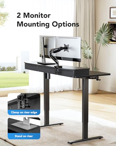 48" x 24" Electric Standing Desk with Drawers, Height Adjustable Desk