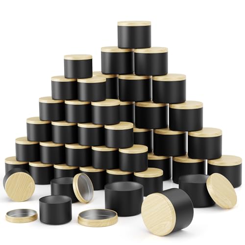 48PCS Metal Candle Tins Set - 24 x 8oz & 24 x 4oz with Lids