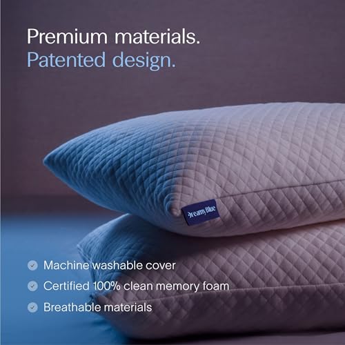 DreamyBlue Adjustable Shredded Memory Foam Pillow - Queen Size Bed Pillow