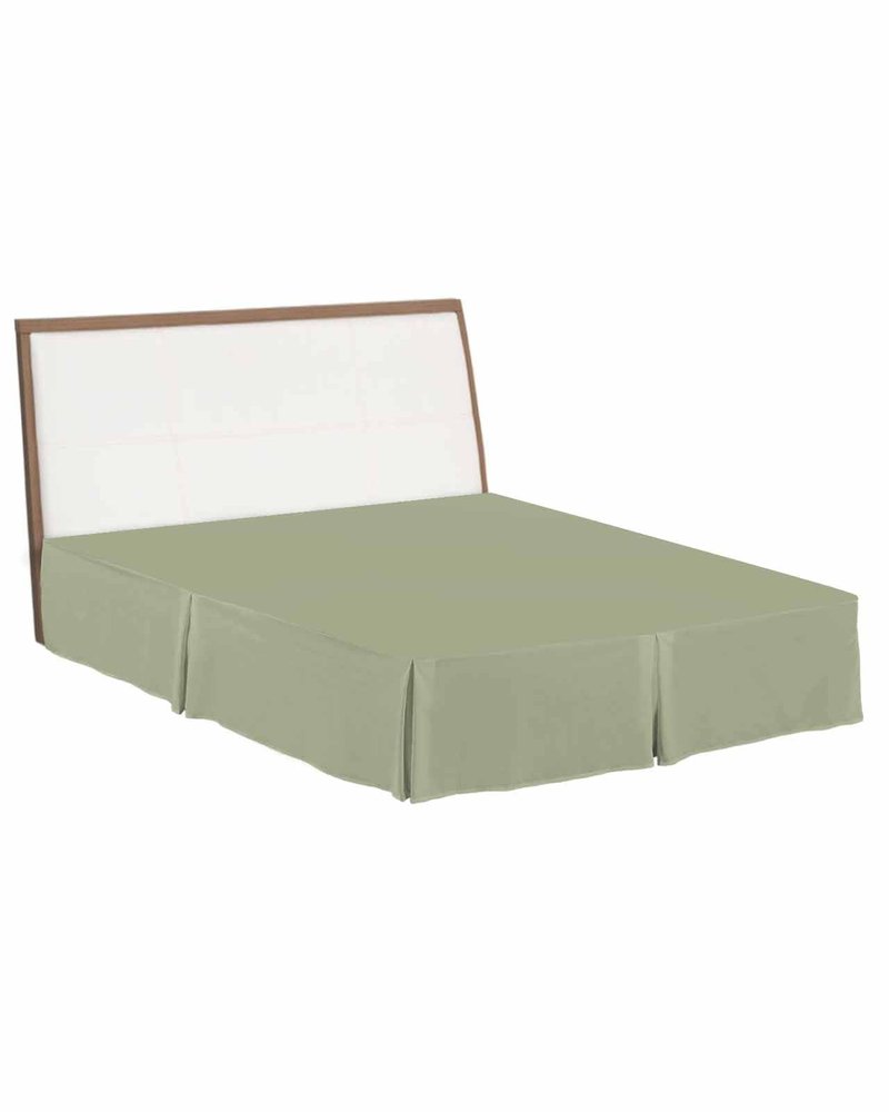 Sage Green Bed Skirt Queen Size 16 Inch Drop, Luxury Pleated Bed Frame Cover, Farmhouse Sage Green Decor Sheet & Wrap Around Bed Skirts Box Spring Cover Dust Ruffle for Queen Bed with Split Corner