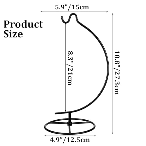 10 Pack Metal Ornament Stands for Air Plants & Decorations - 10.8" Height, Black