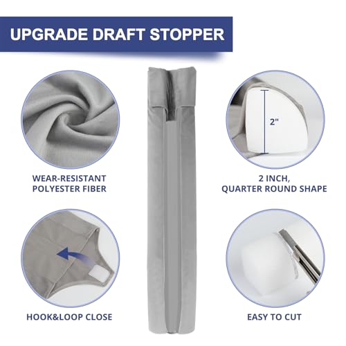 Under Door Draft Stopper - Double-Sided Adjustable Noise & Air Seal