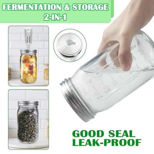 32 oz Mason Jar Fermentation Kit 2 Pack with Lids and Weights