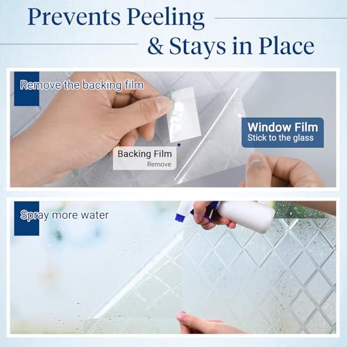 Decorative Frosted Window Privacy Film - Lattice Pattern, 17.5" x 78.7"