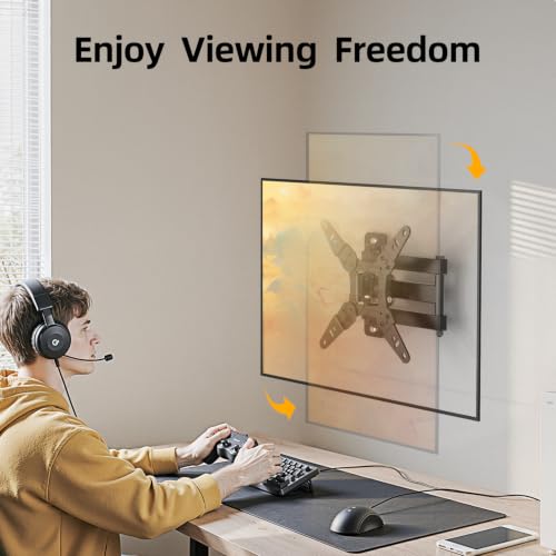 IWORKBOARD 32-43 Inch Full Motion TV Wall Mount for 13-43" TVs & Monitors, 360° Rotating, Tilt & Swivel, VESA 200x200mm, Supports 55 lbs, Easy Install