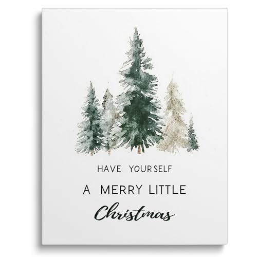 B.B.F MAKE Christmas Trees Wall Art Canvas - 16x20 Inch Rustic Holiday Decor