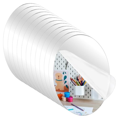 12PCS Oval Acrylic Mirror Sheets, 4x6 Inch Self-Adhesive Shatterproof Mirrors