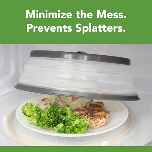 Collapsible Microwave Splatter Cover - 10.5" BPA-Free Silicone Plate Lid