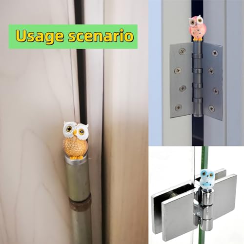 Owl Magnetic Hinge Toppers - Decorative Resin Door Hinge Covers, Set of 3