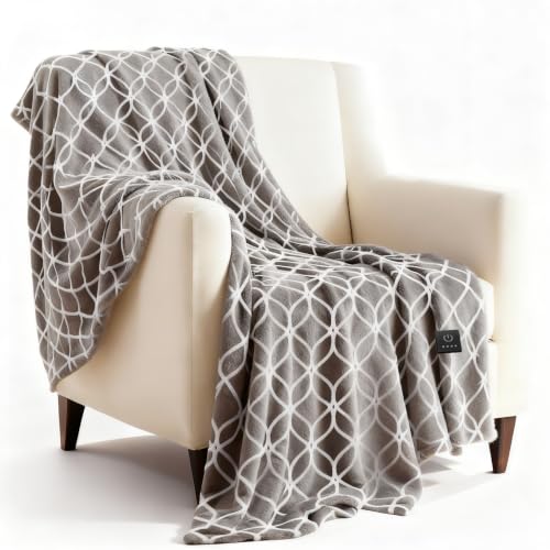 Electric Heated Throw Blanket with 4 Heat Levels, 50"x60"