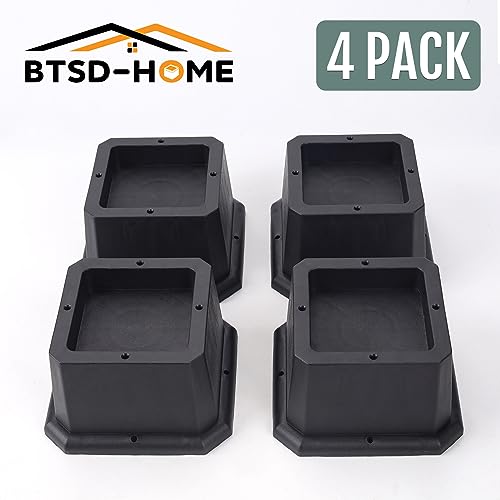 Heavy Duty 2-Inch Furniture & Bed Risers with Anti-Slip Pads - 4 Pack