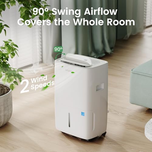 80 Pint Dehumidifier for Basement and Home with Auto Swing