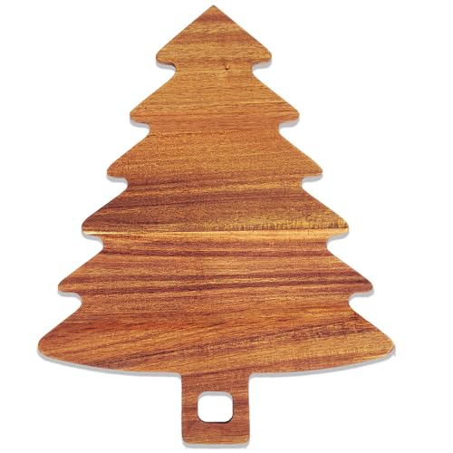 Nestle Christmas Tree Cutting Board 15.2x11.8in Acacia Wood Charcuterie Board (Brown) - Variation 1