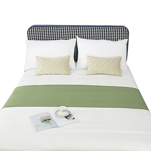 Green Bed Runner for King Size Bed - Soft Decorative Bed Scarf (260x50 cm)