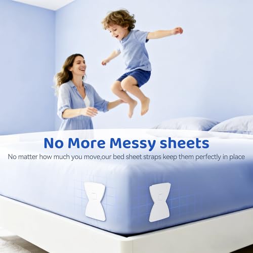 Fitted Sheet Holders Set - 4 Heavy Duty Clips for All Mattress Sizes
