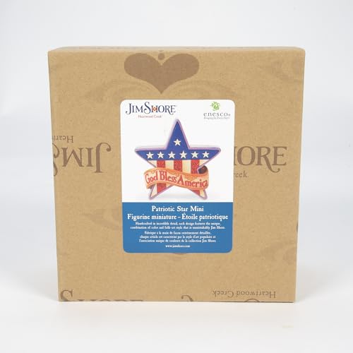 Enesco Jim Shore Heartwood Creek Patriotic Star America Miniature Figurine - Stone Resin Hand Painted Crafted Collectible Decorative USA Mini Figurines Home Decor Statue, 3.6 Inch