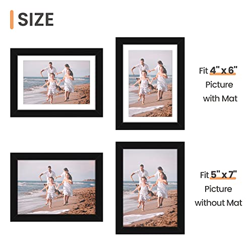 5x7 Picture Frame Set of 10 - Black Wall & Tabletop Photo Display