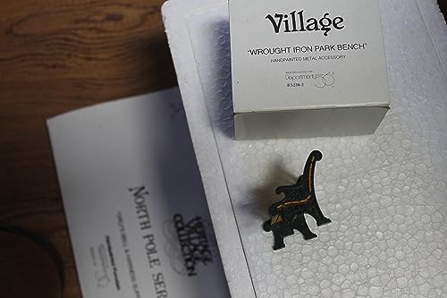 Miniature Wrought Iron Park Bench for Holiday Village Displays