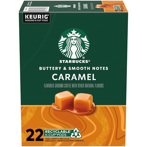 Caramel Flavored Coffee Pods - 100% Arabica Single Serve (22 Count)