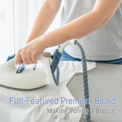 Full-Size Ironing Board with Iron Rest, Height-Adjustable & Thick Padding