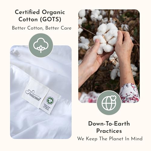 Treescend Organic Cotton Mattress Protector - Quilted Deep Pocket Pad