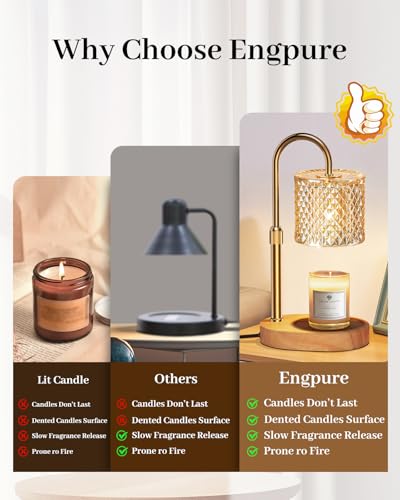 Candle Warmer Lamp with Timer & Adjustable Height for Home Fragrance