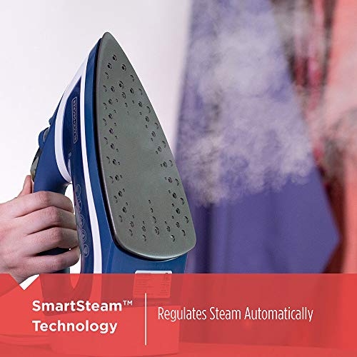 Retractable Cord Steam Iron with Nonstick Soleplate and Anti-Drip Technology