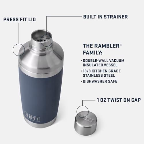 YETI 20 oz Stainless Steel Cocktail Shaker with Cape Taupe Finish - Insulated & Leak-Resistant