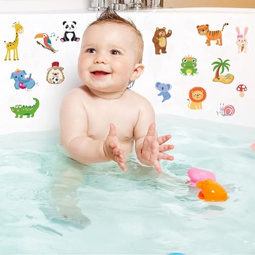 Jungle Animals Window Clings - 21 PCS Reusable Gel Stickers for Kids