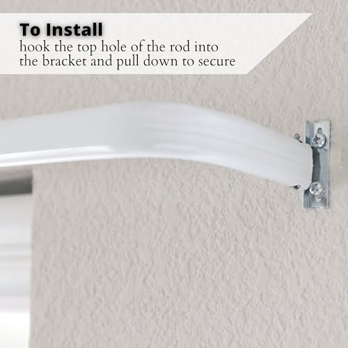 Heavy Duty Adjustable Curtain Rod, 48-84 Inch White Iron Window Hardware