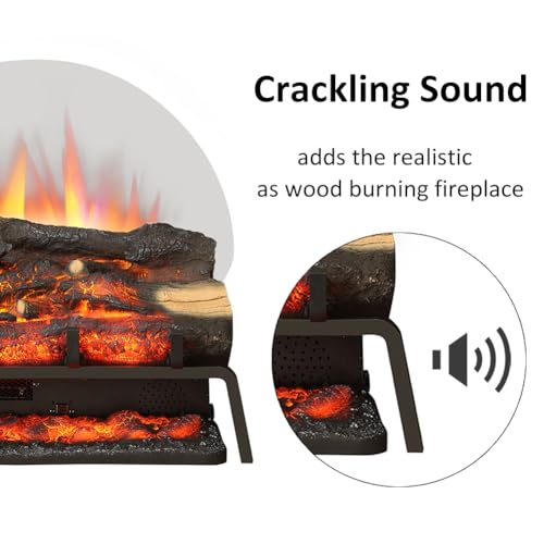 23-Inch Freestanding Electric Fireplace Log Set with Heater and Remote