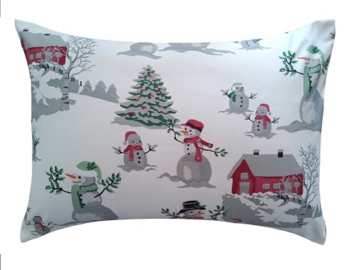Kids Christmas Snowman Toddler Pillowcase - Soft, Cuddly, Machine Washable