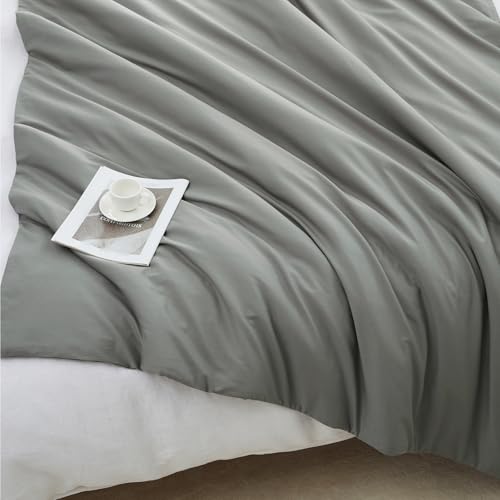 Grey Cotton Duvet Cover for Weighted Blanket 60"x80" - Soft & Breathable