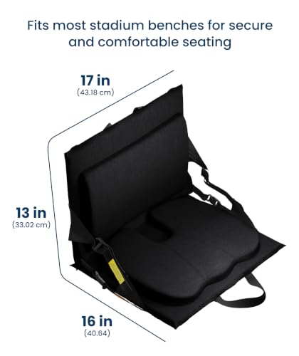 Portable Memory Foam Stadium Seat with Back Support for Bleachers