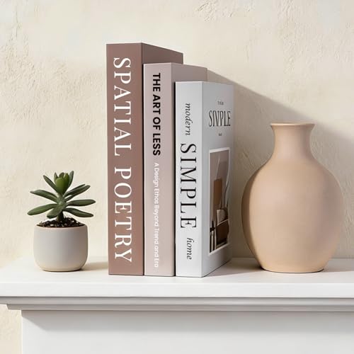 3-Piece Decorative Faux Book Set for Coffee Table and Shelf Decor