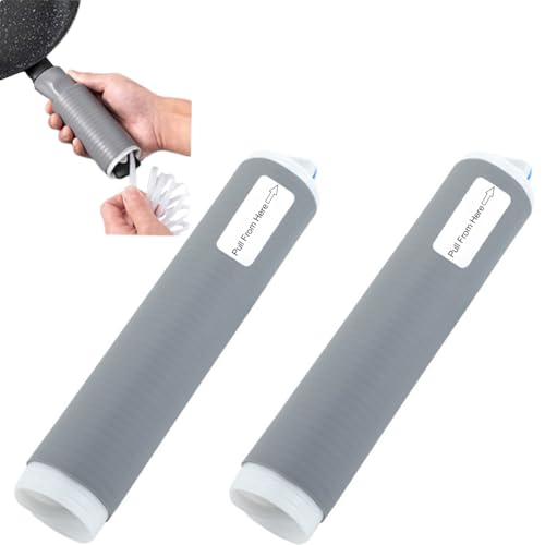 Yocartgo 2 Pcs Grey Heat-Resistant Silicone Pot Handle Covers for Cast Iron Skillets