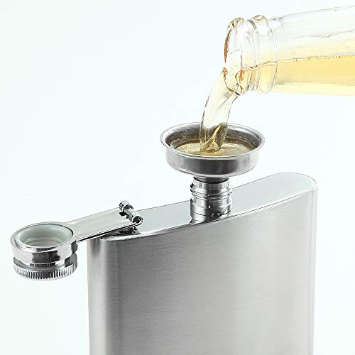 8oz Stainless Steel Flask with Funnel Set - Discreet, Leakproof, Portable Drinking Bottle