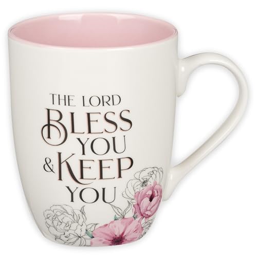 Christian Art Gifts 12 oz Pink Floral May the Lord Bless You Mug